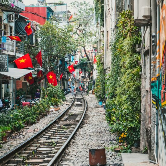 Train street in Vietnam Hanoi